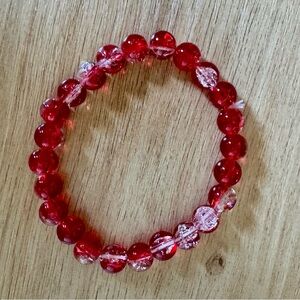 Elegant Red Beaded Bracelet